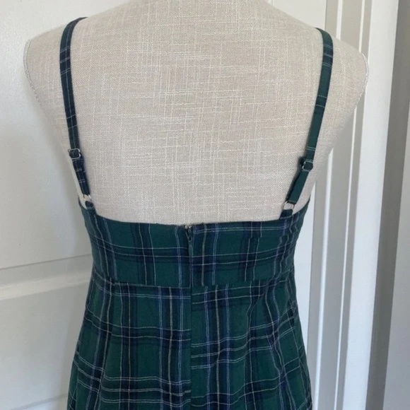 Urban Outfitters | UO Straight Green Plaid Mini Dress, Size 0 (XS) - Picture 7 of 13
